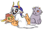 2011 animalstuck fullres gamzee_makara hat karkat_vantas lying sitting tavros_nitram ximerika