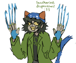  2023 action_claws cat_hat emoticon freckles fullres nepeta_leijon nepkatz solo starter_outfit text 