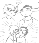  2025 crying dave_strider dream_ghost fullres grayscale jaggy_lines kiss lineart native_source peteronmypan66 redrom s'mores shipping starter_outfit tavros_nitram transtuck 