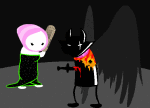  2015 3_in_the_morning_dress animated bec_noir blood fullres harlequin_uniform impalement jack_noir jaggy_lines ms_paint scars sovereign_slayer spade sprite_mode strife swimmingferret sword text 