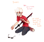  blood brigriv crying dave_strider impalement no_glasses red_record_tee sadstuck solo starter_outfit 