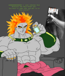  2026 anonymous_artist body_modification crossover dragon_ball fantroll fullres image_manipulation language:alternian musclestuck no_shirt pantera phone poster sitting solo strife text 