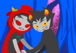 2012 adorabloodthirsty broken_source dragon_cape fullres jaggy_lines karkat_vantas lipstick_stains no_glasses redrom shipping starter_outfit terezi-pierope terezi_pyrope 