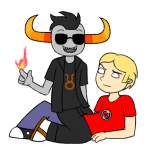  darlimondoll dave_strider dream_ghost no_glasses red_record_tee sick_fires starter_outfit tavros_nitram 