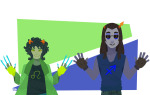  action_claws equius_zahhak meowrails nepeta_leijon no_hat palemarried 
