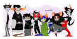  2014 aradia_megido cat_hat freckles fullres kanaya_maryam karkat_vantas nepeta_leijon sollux_captor starter_outfit tavros_nitram terezi_pyrope walking_cane zamii070 