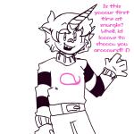  2024 emoticon fantroll freckles fullres gills grayscale highlight_color lineart monochrome solo text wo0l0o 