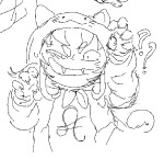  2026 ? blush cat_hat cathchicken fullres grayscale monochrome nepeta_leijon sketch solo starter_outfit text wip 