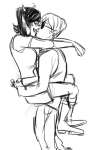  carrying coolkids crowry dave_strider grayscale hug kiss lineart profile redrom shipping terezi_pyrope 
