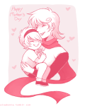 carrying flowers heart mom monochrome playbunny rose_lalonde 