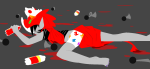  2013 barefoot beverage dragon_cape faygo fullres jaggy_lines maci on_stomach pyralspite_scalemate rubber_horn scalemate_boxers scalemates solo terezi_pyrope 