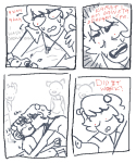  ! 2014 ancest au casual comic dancestors dubcon firehydrant67 fullres grayscale hatemarriage highlight_color jaggy_lines kankri_vantas karkat_vantas kiss monochrome redrom shipping sweat text vantases whistle 