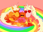 2026 adventure_time alpha_dave alternate_hair animalstuck au calliyx casual crossover dave_strider dirk_strider fullres rainbow sitting