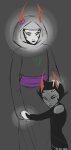  2025 crying fashion fullres homestuck:_beyond_canon hug kanaya_maryam mourner_robe multiple_personas rainbow_drinker svyetlana69420 