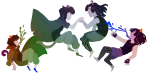  blood dream_ghost equius_zahhak holding_hands meowrails nepeta_leijon no_glasses no_hat palemarried transparent 