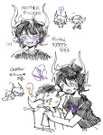 ! 2023 :o) ? art_dump fullres gamzee_makara heart ohmynyah pbj redrom shipping sitting sketch starter_outfit tavros_nitram thought_balloon wheelchair word_balloon