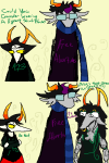 2026 anthro arms_crossed body_modification comic dancestors dream_ghost eridan_ampora fullres jaggy_lines kanaya_maryam lasloser-mc-useless maryams no_cape porrim_maryam size_difference starter_outfit text