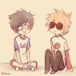 2012 aspect_symbol breath_aspect casual dave_strider freckles fullres ikimaru john_egbert sitting time_aspect