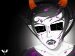 2023 blood fullres glasses_added grayscale headshot highlight_color kanaya_maryam panel_redraw rainbow_drinker smoi_witch solo