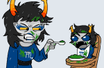  2026 animated aranea_serket dancestors food frigiddoctoratus fullres grubs jaggy_lines no_glasses scribble_mode serkets spoon starter_outfit sufferer_necklace vriska_serket zodiac_symbol 