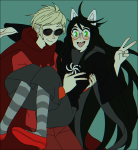  ace4eyes blush carrying dave_strider dogtier godtier jade_harley knight private_source redrom shipping space_aspect spacetime time_aspect witch 