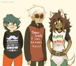  2014 casual dave_strider dogtail dogtier fashion freckles fullres holidaystuck ikimaru jade_harley jane_crocker text 