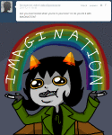  2012 animated ask babinani crossover fullres jaggy_lines nepeta_leijon no_hat parody rainbow solo spongebob_squarepants starter_outfit text 