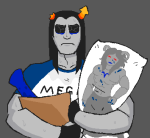  2014 aradia_megido aradiabot body_pillow carrying casual equius_zahhak fullres horse_dildo sailorbeefcake solo sweat 