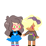  animated chibi codpiecequeen dress_of_eclectica guns_and_roses holding_hands jade_harley pixel redrom rose_lalonde shipping transparent 
