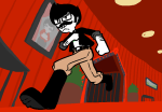  2023 cake candy_timeline crockercorp_business_suit divorce_of_will_getup facial_hair fullres homestuck:_beyond_canon jaggy_lines jake_english jane_crocker low_angle panel_redraw seaverity 