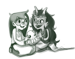  bromance feferi_peixes grayscale horrorcuties jade_harley kneeling puffintalk squiddles starter_outfit 