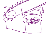  chainsaw eridan_ampora food lineart madammonkey monochrome solo this_is_stupid 