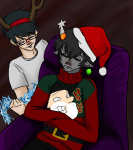  arms_crossed hat holidaystuck john_egbert karkat_vantas kazzasaur sleeping sweet_bro sweet_bro_and_hella_jeff 