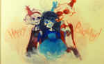  arm_in_arm black_squiddle_dress bromance dave_strider deleted_source dress_of_eclectica hat jade_harley kaymurph red_baseball_tee rose_lalonde 