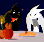  badpirate bec_noir blackmail crossover disney food heart jack_noir lady_and_the_tramp pm prospitian_monarch redrom shipping sitting 