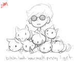  2sday cats dave_strider grayscale punstuck solo 