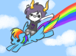  ask ask-solandgamz clouds crossover gamzee_makara midair my_little_pony ponies rainbow rainbow_dash 