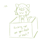  lineart monochrome nepeta_leijon parody schrodinger&#039;s_cat solo source_needed sourcing_attempted 