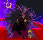 2025 ancestors battleship_condescension body_modification derse fullres her_imperious_condescension imperial_trident night silhouette sitting smoking solo starter_outfit the_finger turntechstified