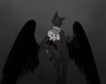  2015 bec_noir beetleneedle blood fullres grayscale harlequin_uniform impalement jack_noir queen&#039;s_ring solo spade 