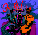  2024 ancestors arm_around_shoulder body_modification condual conmaid fullres her_imperious_condescension limited_palette literal_shipping melerbytes multishipping orphaner_dualscar scars shipping silhouette starter_outfit the_handmaid the_psiioniic 