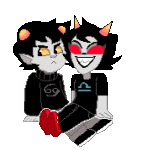  2016 adorabloodthirsty animated fullres karkat_vantas licking pixel shipping sitting starter_outfit terezi_pyrope transparent zamii070 