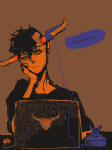  animated computer crappy-drawings limited_palette sitting solo tavros_nitram word_balloon 