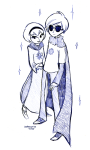  arms_crossed dave_strider godtier knight monochrome rose_lalonde seer siblings:daverose soohee 