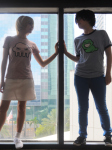  blue_slime_ghost_shirt cosplay grimdorks john_egbert mauve_squiddle_shirt real_life rose_lalonde shipping starter_outfit 