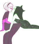  3_in_the_morning_dress black_squiddle_dress guns_and_roses jade_harley kiss no_glasses profile rose_lalonde shipping transparent 