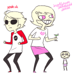  alcohol animated cocktail_glass dave_strider feastings red_baseball_tee rose_lalonde roxy_lalonde starter_outfit 