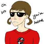  alternate_hair crossover dave_strider kabachu persona red_record_tee shin_megami_tensei solo starter_outfit 