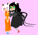  animal_ears dogtier godtier guns_and_roses jade_harley pixel redrom rose_lalonde rosedai seer shipping witch 