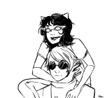  bromance carrying coolkids dave_strider godtier grayscale knight pixel terezi_pyrope time_aspect weronika 